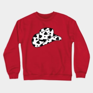 Cowboy Hat Black Cow Spots Wild West Art Crewneck Sweatshirt